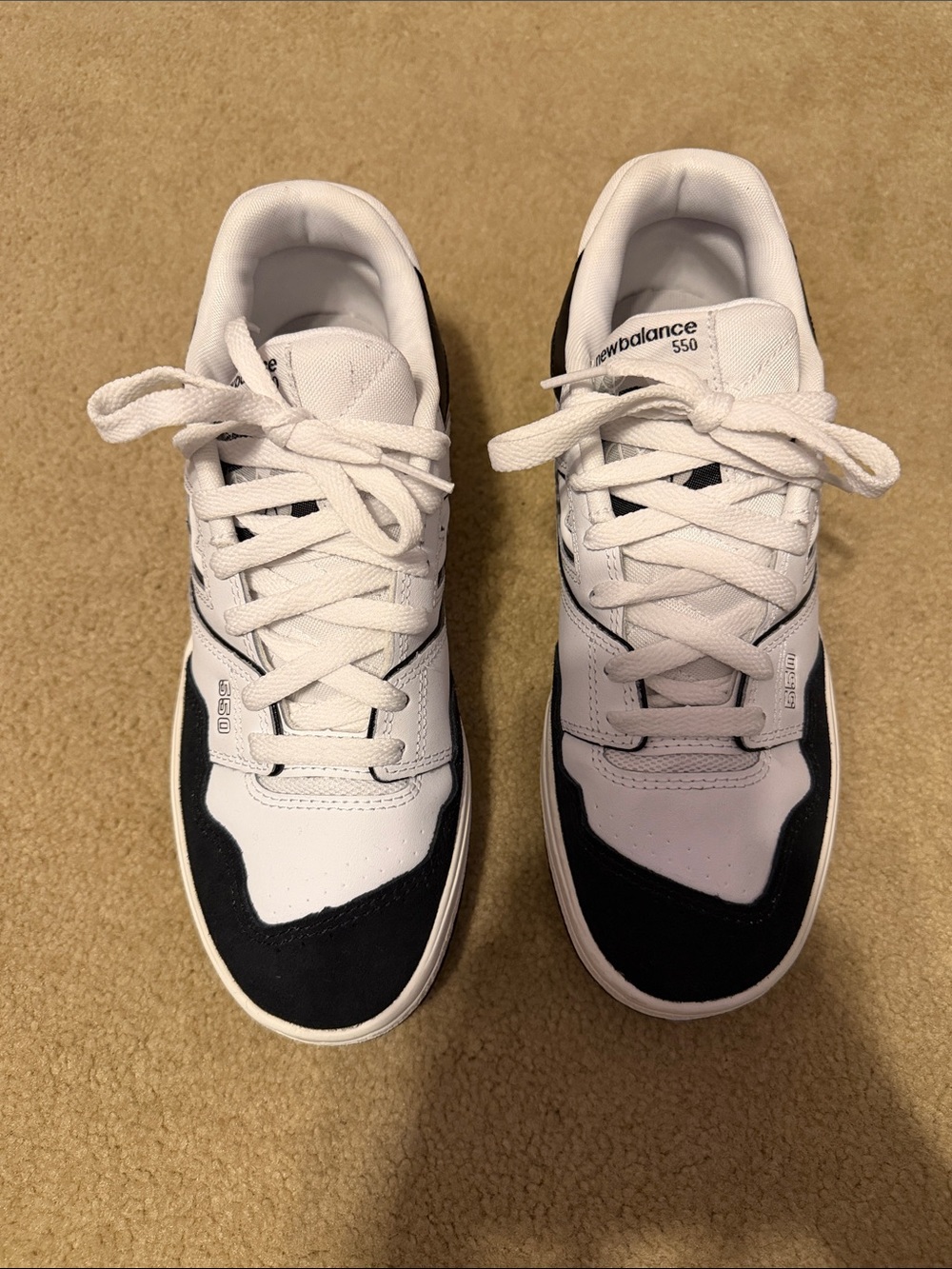 New Balance 550 Men's White and Black Low-Top Sneakers